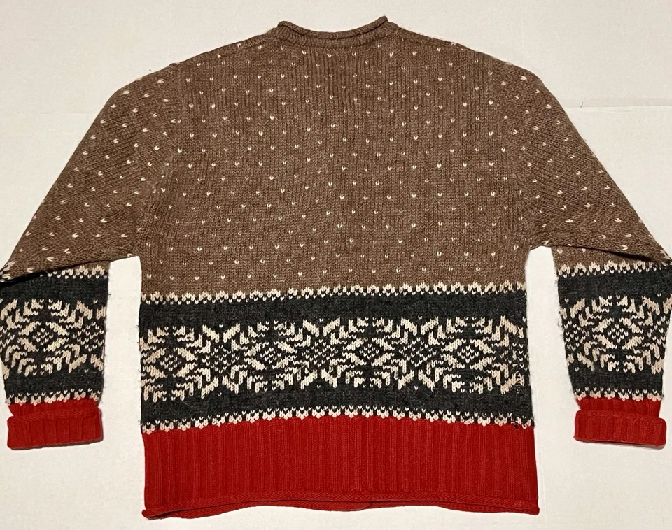 Vtg Women’s Eddie Bauer Nordic Fair Isle Cardigan Sweater Wool/Alpaca Blend Med - Image 3 of 4
