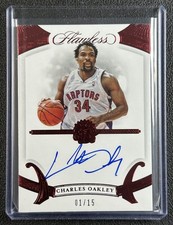 CHARLES OAKLEY 2019-20 PANINI FLAWLESS #FULL ART-CHO AUTO RUBY 1/15 RAPTORS