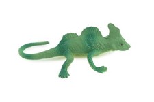 Green Basilisk Lizard Toy, Hand Painted Rubber, Realistic Model 2.5" WR39 B197