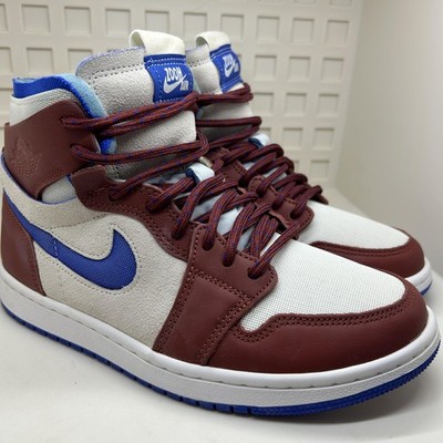 Nike Air Jordan 1 Zoom CMFT High Shoes Womens Size 6.5 Team Burgundy Maroon Blue
