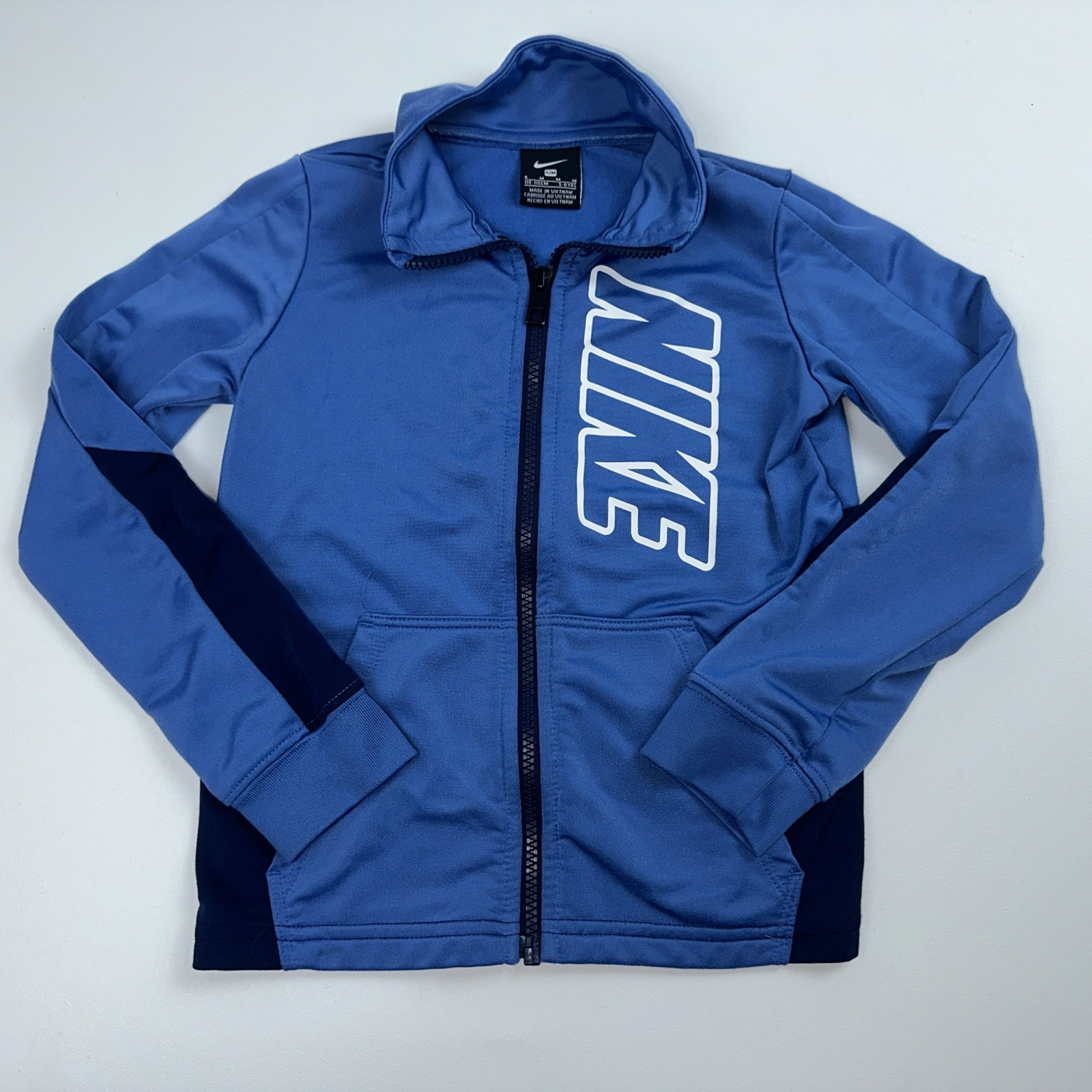 SACAI X NIKE Felpa Nike ragazzo taglia 6 blu navy full zip giacca riscaldante top bambino
