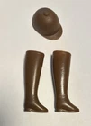 Vintage Barbie Riding in the Park Hat Helmet And Boots #1668 Brown READ