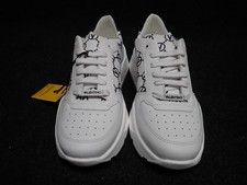NEW Women's Valentino Claus Italian Leather Sneakers US9 Black White SS34
