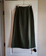Kathy Lee Khaki Green Long Skirt Size 8