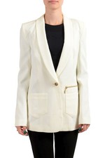 Versace Jeans Women's White One Button Blazer US S IT 40