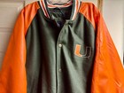 **UNIV MIAMI HURRICANES Adult XL STEVE&BARRY’S SPORTS Faux Leather Bomber Jacket — photo 2
