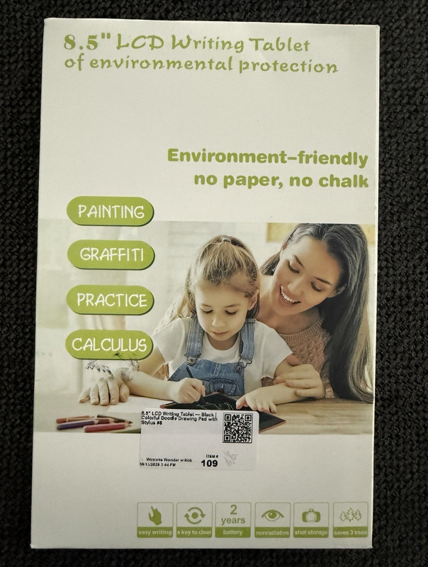 8.5" LCD Writing Tablet for Kids Age 1-2 Years, No Paper, No Chalk