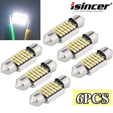 6Pcs 31MM Festoon DE3175 LED Map/Dome Interior Light Bulbs 6000K White CANBUS