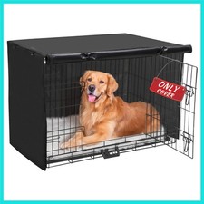 Dog Crate Cover - Double Door Waterproof Kennel Cover, Durable 600D Polyester...
