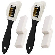 2 Sets of Suede Brush Brush Nubuck 2 Pieces 4-Way Brush 4 Eraser, Premium...
