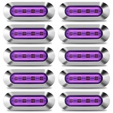 10PCS Purple DC12V-24V 4 LED Side Marker Indicator Lights Lamp purple 10PCS