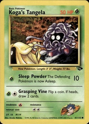 Pokemon Gym Challenge Common Koga's Tangela 81/132 - Near Mint (NM)