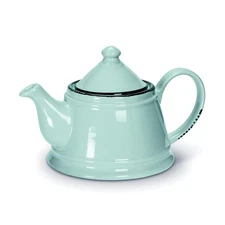 Enamel Look Ceramic Teapot - Mint Green, 32oz (9" L)