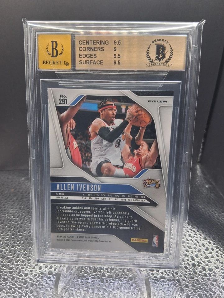 2024-25 Panini Prizm Asia Allen Iverson ON CARD SIGNATURE✒️😍🤯BGS 9.5/10 AUTO Foto 2 de 2