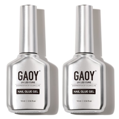 GAOY 2Pcs 16ml Gel Nail Glue for Acrylic Nails Tips, 2 in 1 and... 