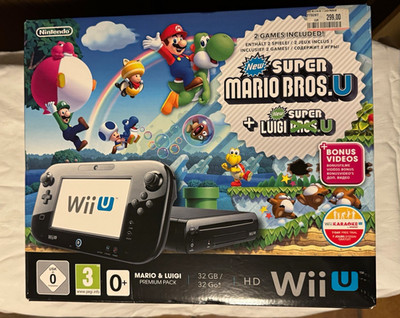Nintendo Wii U 32 GB Schwarz inkl. New Super Mario Bros. U + Luigi U