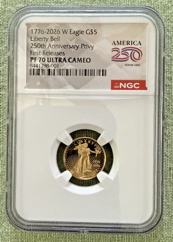 1776-2026 W Proof $5 American Gold Eagle 1/10 oz NGC PF70UC /with Box and COA