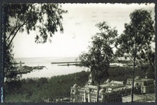 Lighthouse Port Hosteria Malaga Spain RPPC 1955