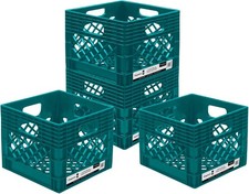 ORGANIZE-IT Authentic Milk Crate, 4 Pack - Heavy-Duty Storage Crate,13"x13"x11"