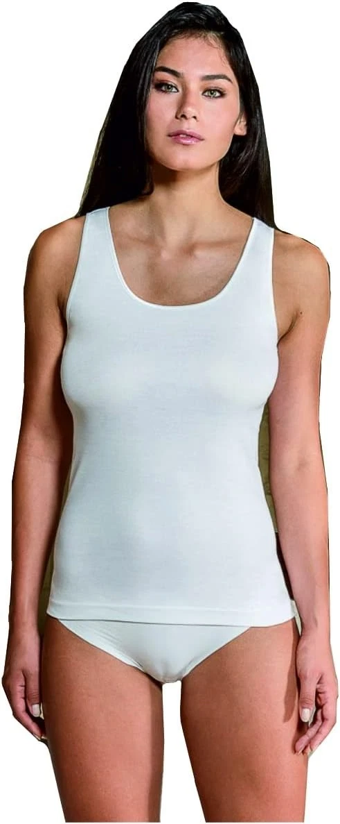 WNEEDU Canotta Donna Estate Con Ricamo Occhielli E Fiori, Girocollo Morbido, Loose Fit, Bianco/Giallo Taglia M