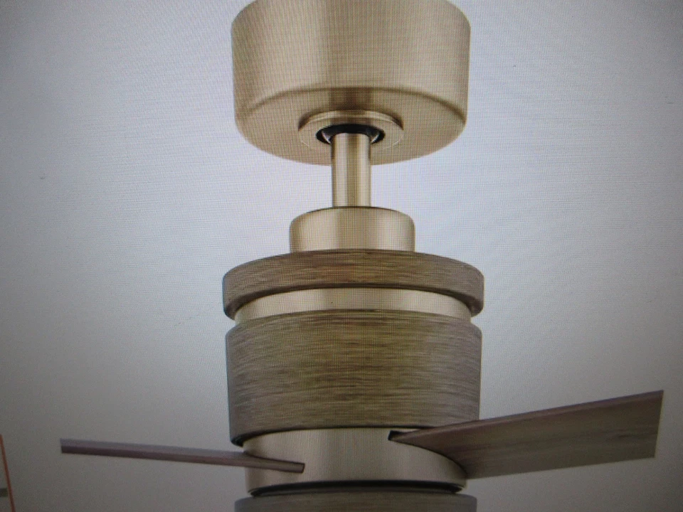 Hampton Bay Pavilion 56 in. Indoor Brushed Gold Ceiling Fan with Light & Remote - Image 4 of 4