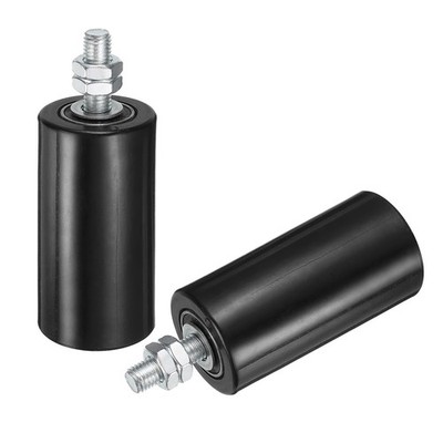 2Pcs Slide Gate Guide Roller, 4'' Nylon Sliding Gate Support Assembly, Black