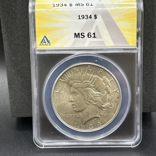 1934 Peace Dollar $1 MS 61 ANACS