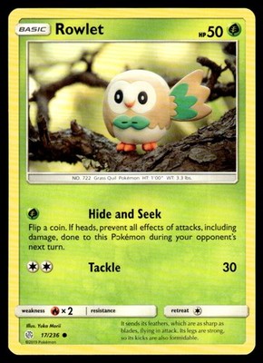 2019 Sun & Moon - Cosmic Eclipse Rowlet Basic/UNplayed #17