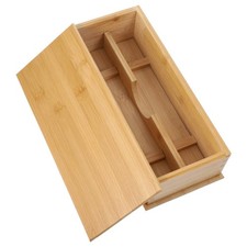 Japanese Wood Chopsticks Box Silverware Organizer with Lid for Home Kitchen