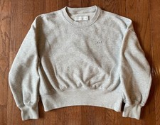 Abercrombie Kids Girls' Heather Gray Soft Crew Neck Logo Sweatshirt, Size 11/12
