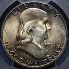 1951  FRANKLIN HALF DOLLAR PCGS MS 65 A LOVELY ORIGINAL PATINA WITH A TREASURE