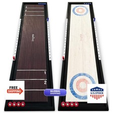 Swooc 2-in-1 Shuffleboard and Curling Table 4ft Solid Wood