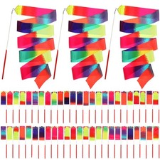 Yilloog 50 Pcs Ribbon Dancing Wands, Twirling Streamers, Gymnastics  Party F...