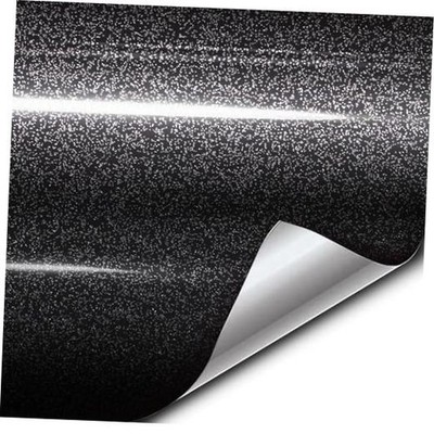 XPO Black Metallic Sparkle Gloss Vinyl Car Wrap Film Roll DIY Easy to Install