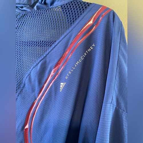 ADIDAS Windbreaker Womens 2XL True Pace Blue Mesh Jacket BY STELLA MCCARTNEY EUC - Picture 6 of 13
