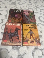 Bancroft Classics Vintage Books Robin Hood, Arabian Nights, Black Beauty, Gulliv