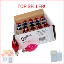 Creative Hobbies® Box of 25 Colored Light Bulbs, Random Blinking, 7 Watt, C7 Can