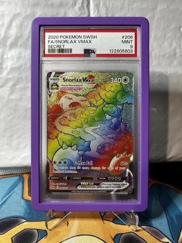 Snorlax VMAX 206/202 Rainbow Secret Rare PSA 9 – Sword & Shield Guard Included
