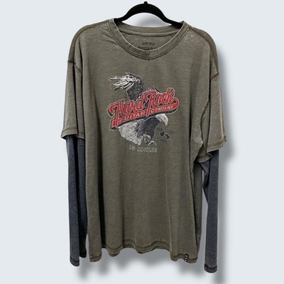 Hard Rock Guitar Co Los Angeles Eagle Shirt Mens XXL Layered Long Sleeve Graphic