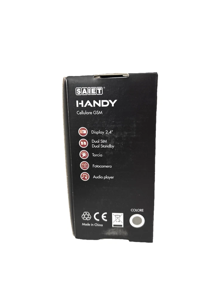 TelefonoSAIET HANDY DUAL SIM 2.4″ RADIO FM TORCIA VIVAVOCE FOTOCAMERA ITALIA GRI - Immagine 2 di 3