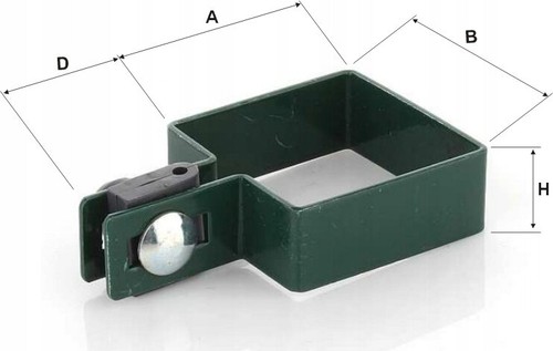 End Clamp square SET 40x40mm Wire ∅3mm Green Fence Clamp for Fence Post - Foto 2 di 7