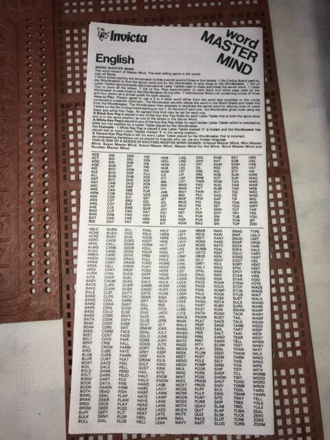 1975 Invicta No. 3071 Word Master Mind Game for sale online | eBay