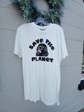 Jungmaven T-shirt Hemp Blend Graphic Save the Planet White New NWT Size Large