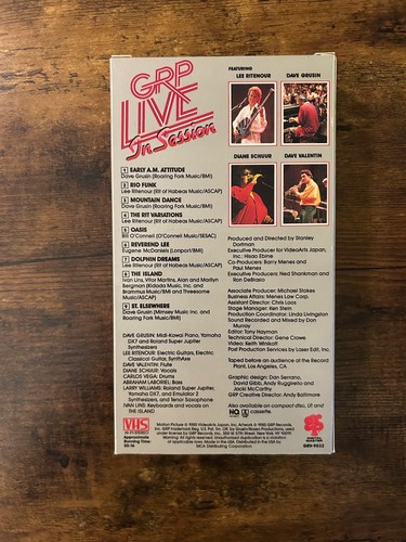 GFK Live In Session VHS Dave Grusin Lee Rittenouir Dave Valentin Diane Schuur - Bild 5 von 7