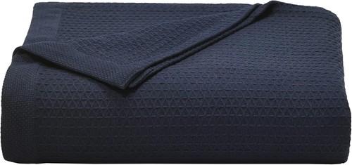 Medium-Weight Cotton King Blanket with Solid Diamond Weave – Minimalist Design - 第 3/11 張圖片