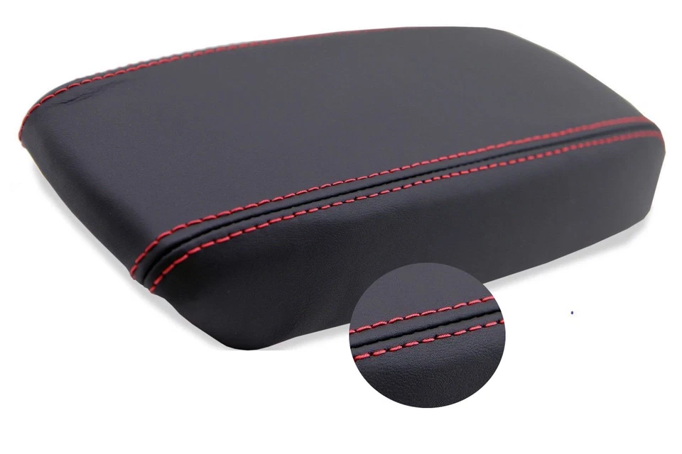 Reposabrazos de consola cubierta de cuero sintético para Acura Integra 94-01 puntada roja Foto 4 de 4