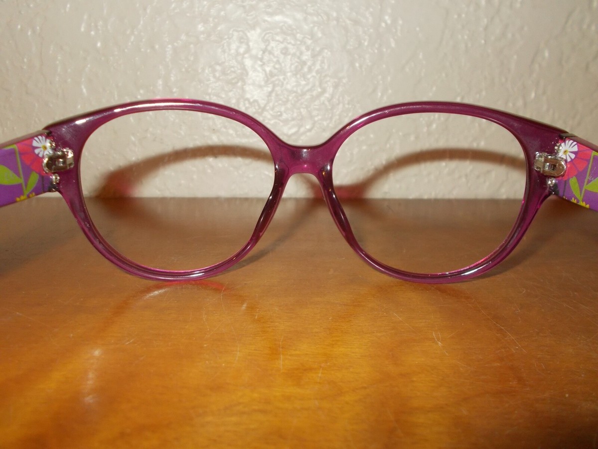 Vera Bradley Floral Purple Eyeglass Frames Soft Square Designer Optical - NWT Multi-color Grace Eyeglasses | Clarkson Eyecare main image 4