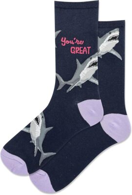 Hot Sox Women's You'Re Great Crew Socks 1 Pair, Navy, Women's 9-11 Shoe