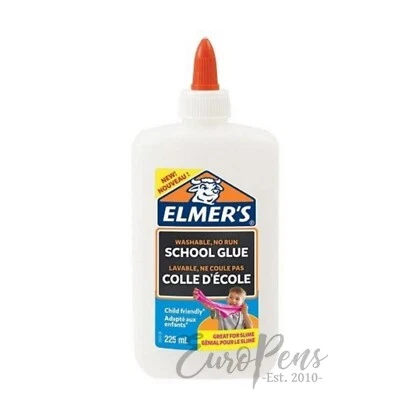 Pegamento escolar Elmers blanco lavable PVA sin funcionamiento - ¡Haz limo! - 225 ml