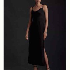 BHLDN Cali Satin Cowl-Neck Midi Slip Dress by Anthropologie NWT 6